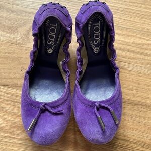 Tod's purple suede ballet flats women's size US 7.5/EUR 37.5